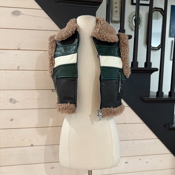 Urban Ourtfitters BDG Retro Colorblock Sherpa Vest NWOT Size Small - Picture 8 of 14